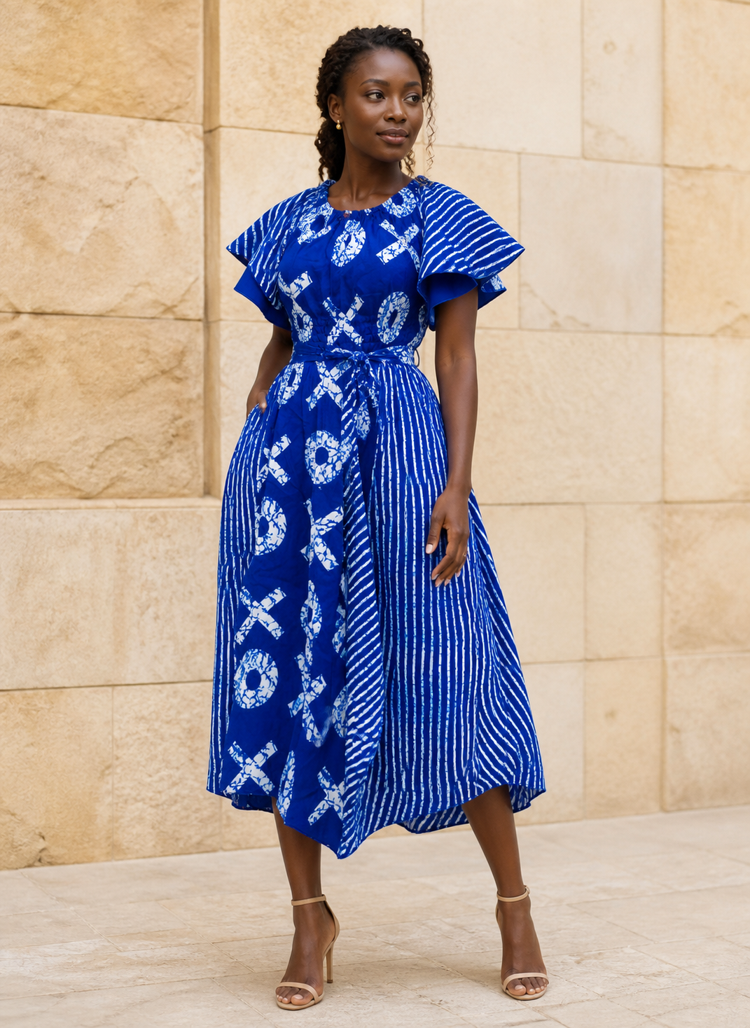 Blue Off Shoulder Dress