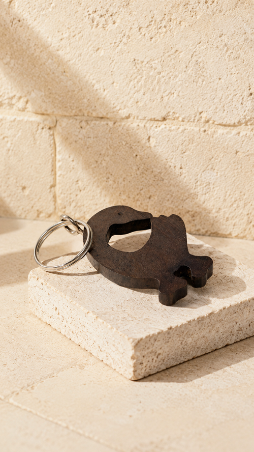 Black Africa Map Keychain