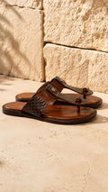 Brown Woven Toe Sandals
