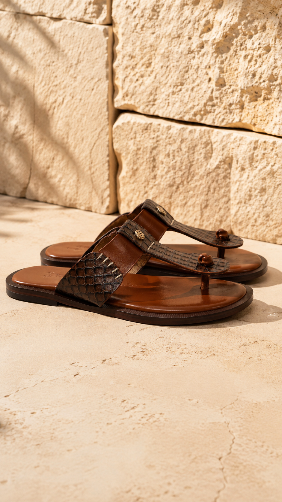 Brown Woven Toe Sandals