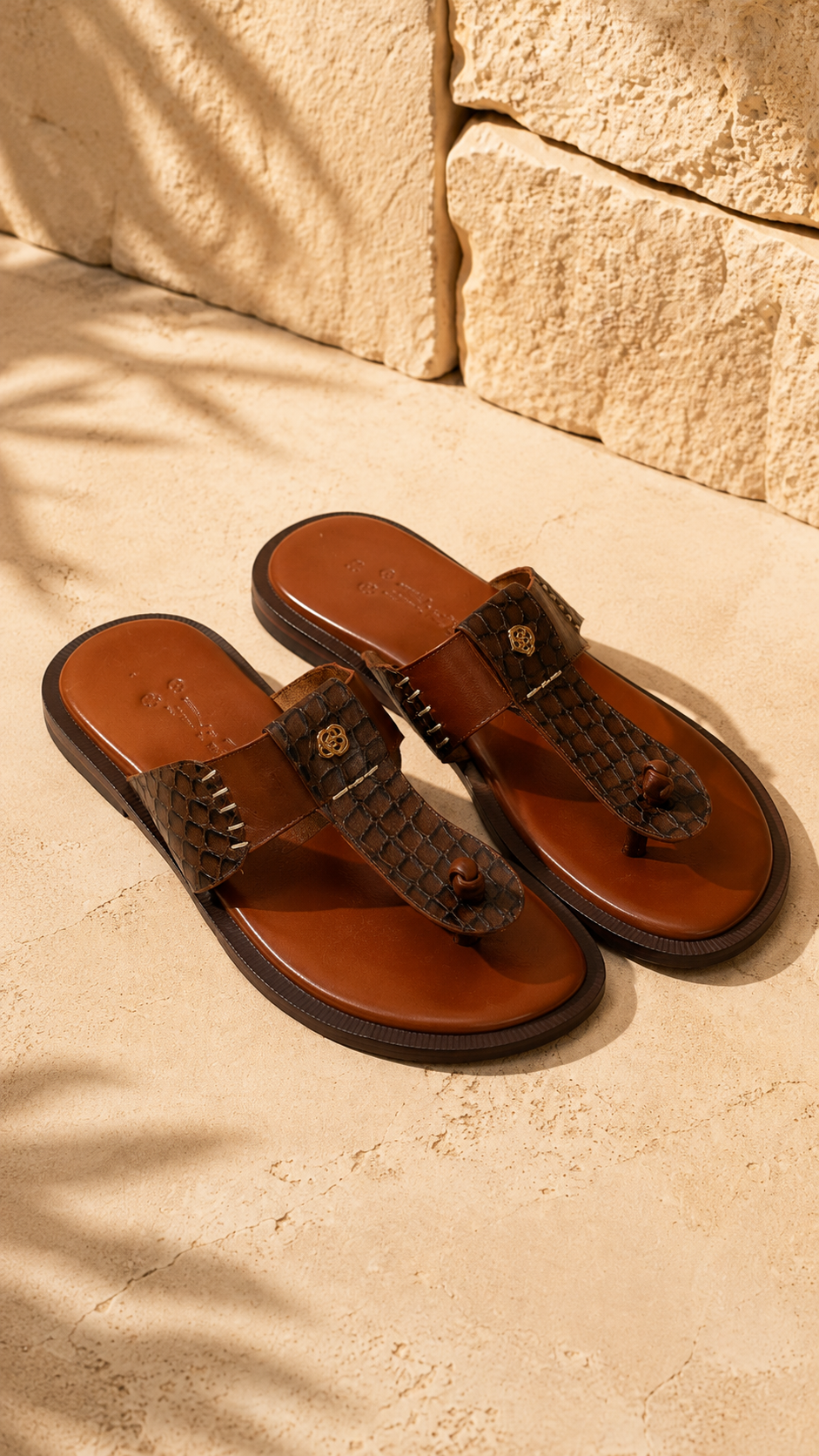 Brown Woven Toe Sandals
