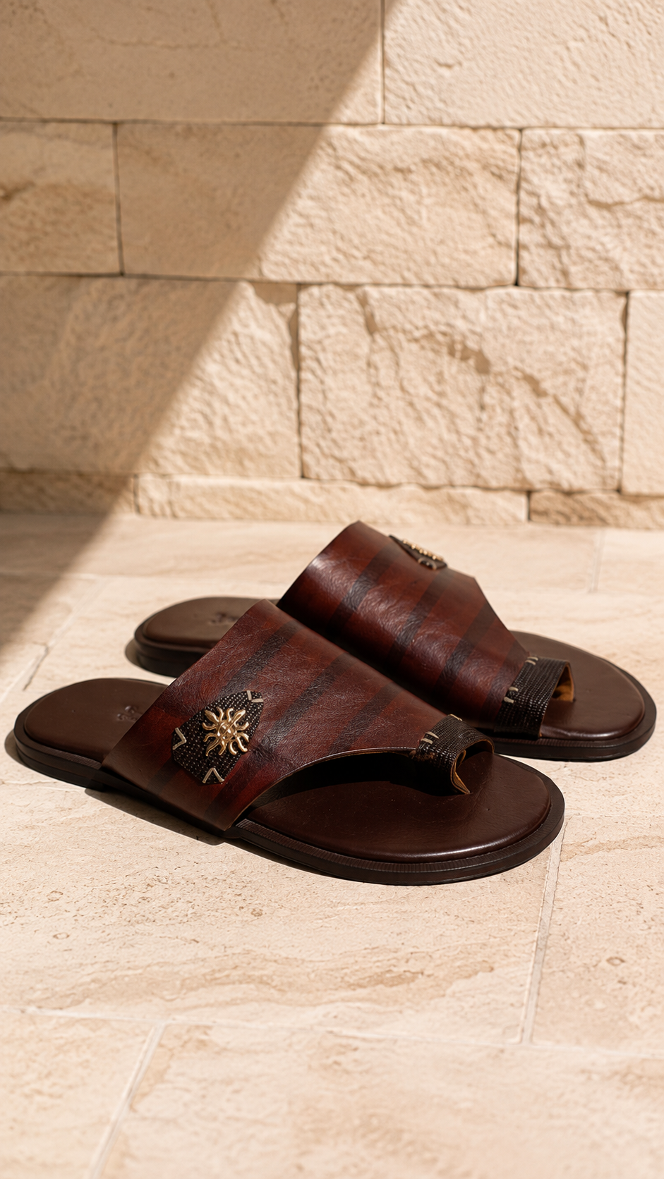Brown Cross Strap Sandals