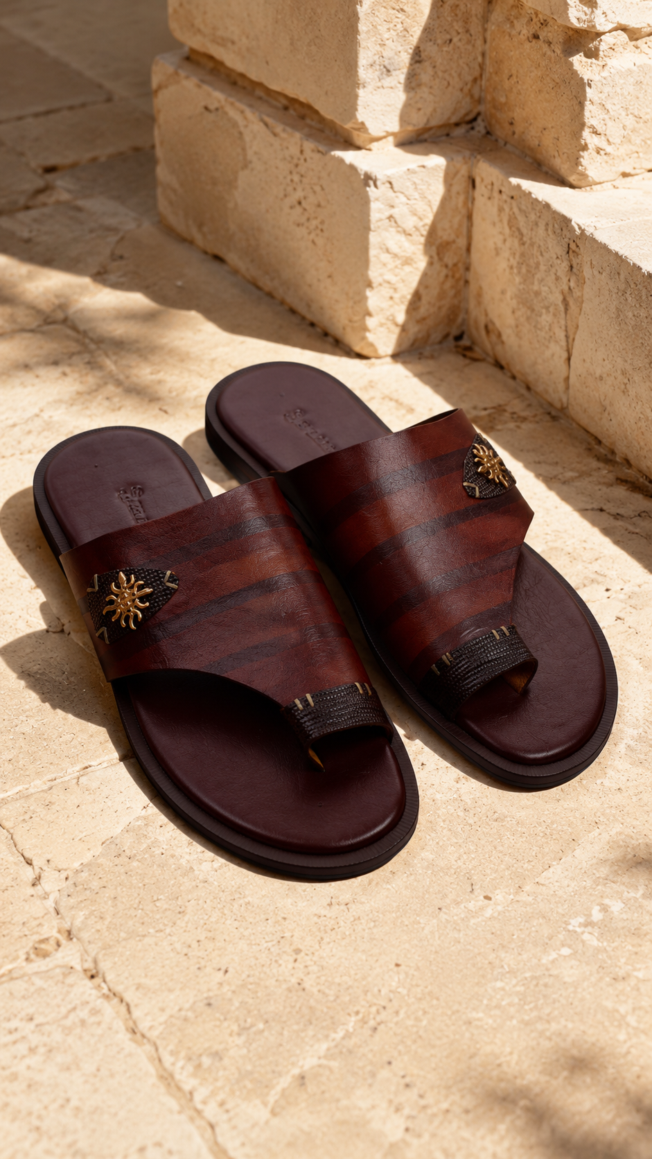Brown Cross Strap Sandals
