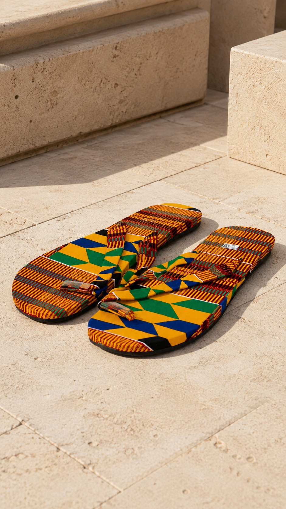 Orange Kente Flip Flops