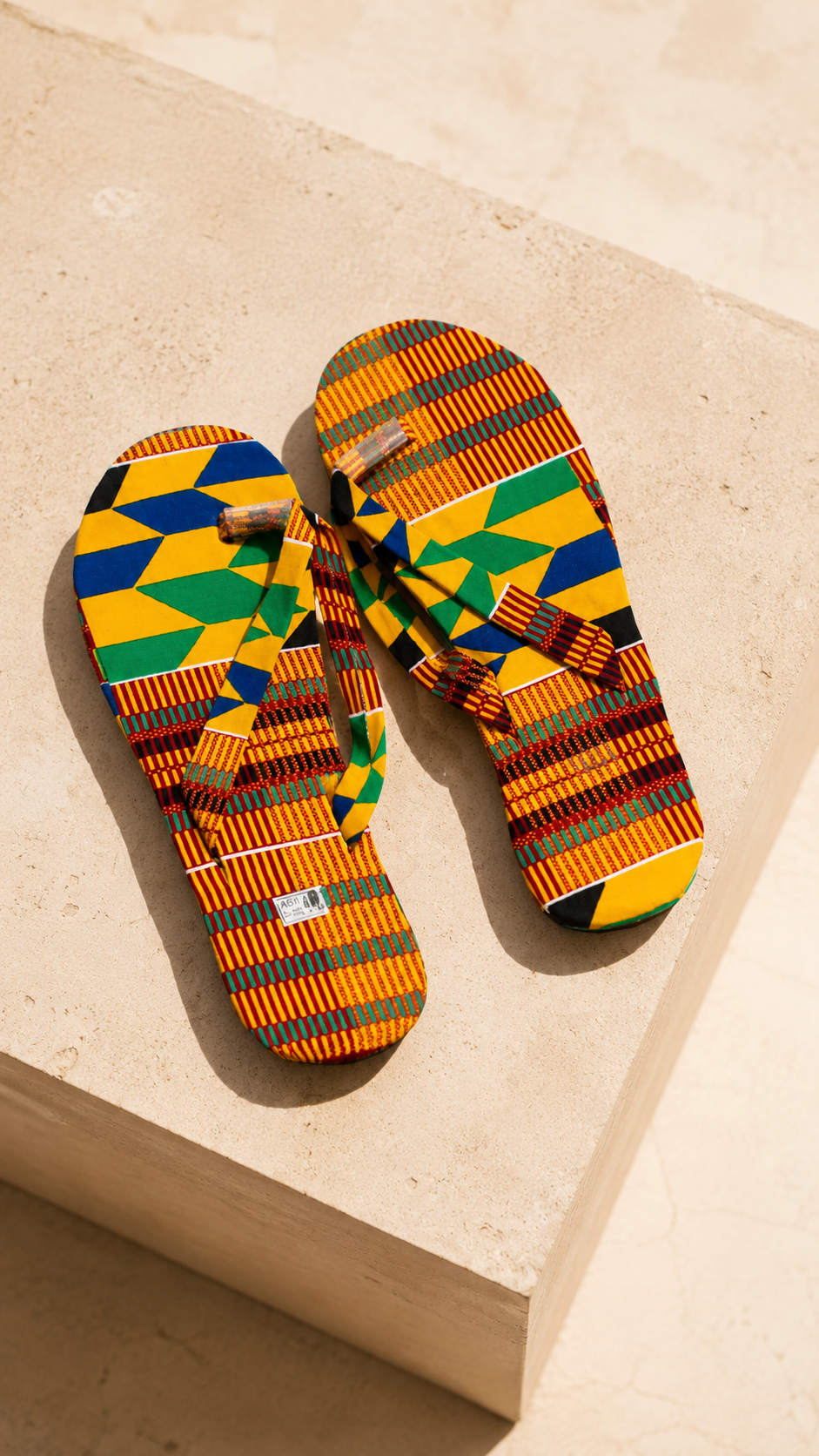 Orange Kente Flip Flops