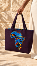 Purple Africa Map Tote Bag