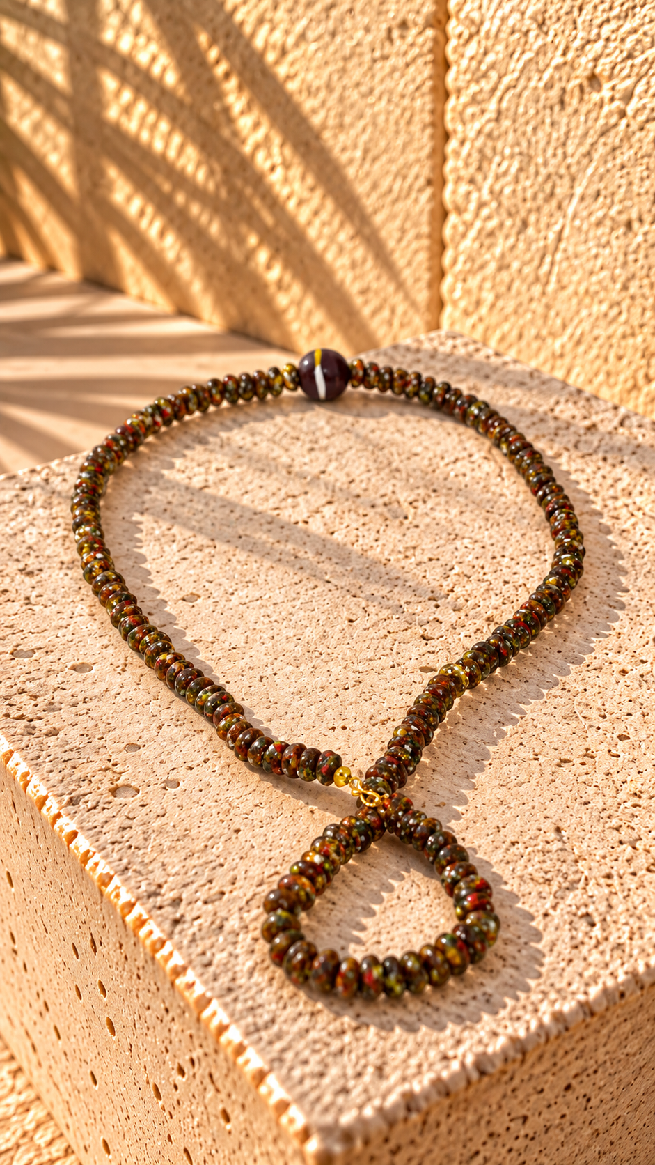 Brown Beaded Loop Necklace