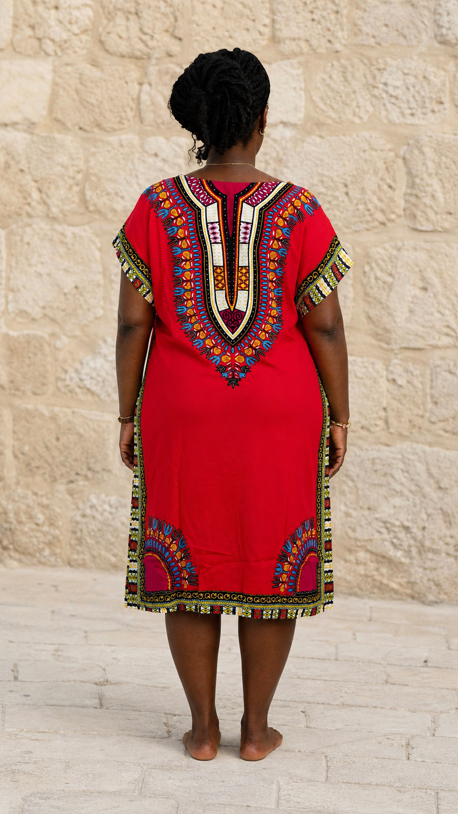 Red Dashiki Dress - back