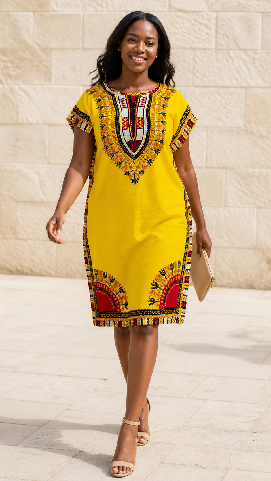 Yellow Dashiki Dress - front