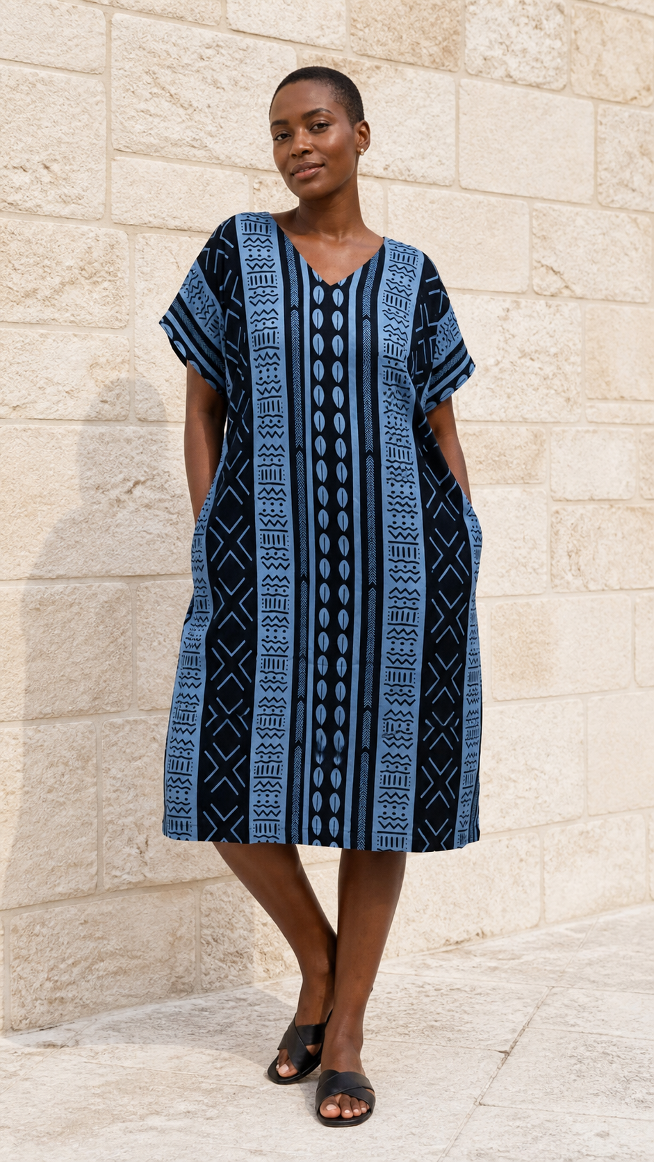 Dark Blue Dashiki Shirt