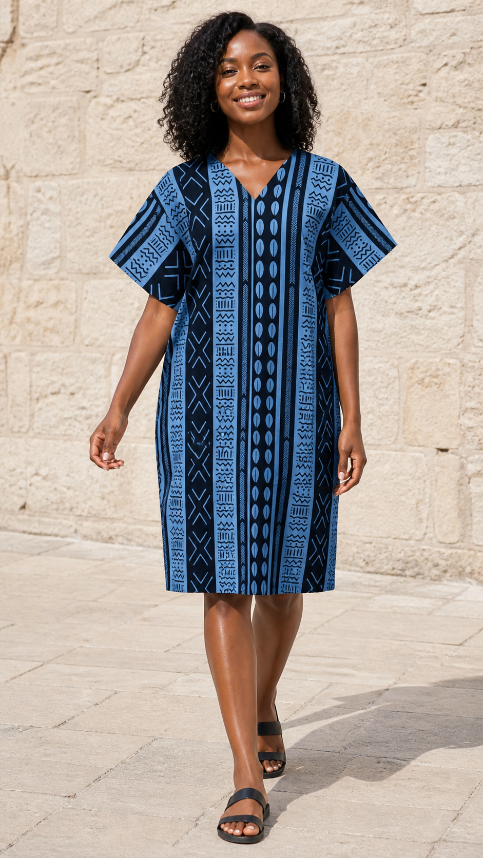 Dark Blue Dashiki Shirt