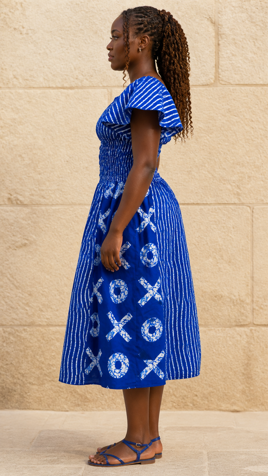 Blue Off Shoulder Dress