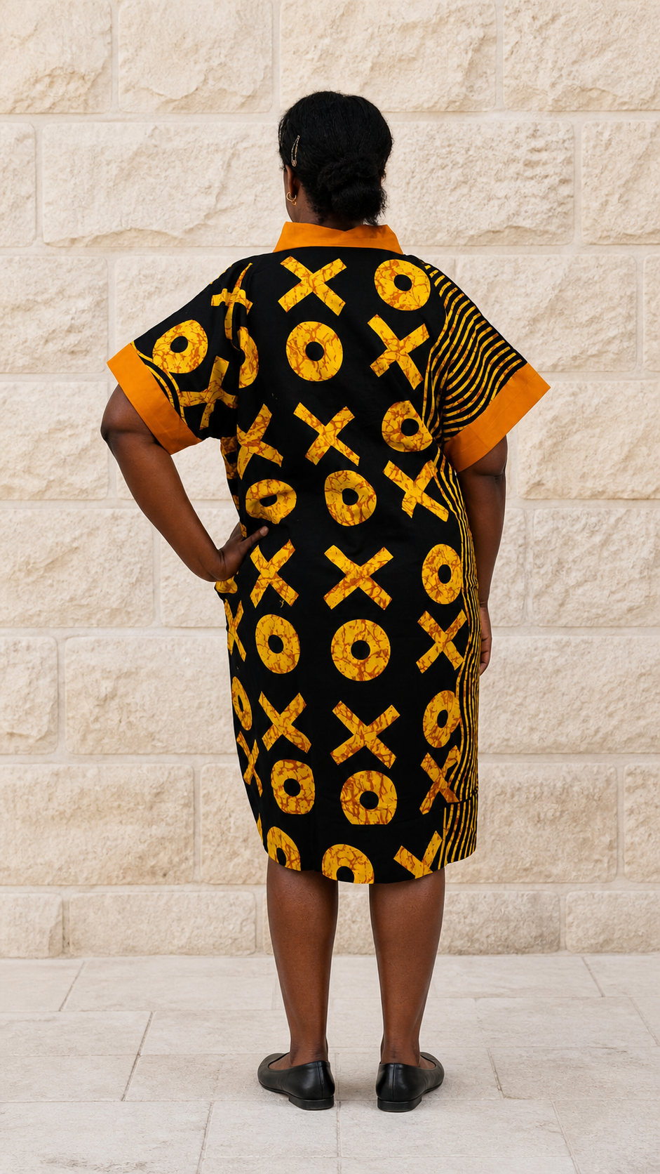 Yellow Black Symbol Print Dress