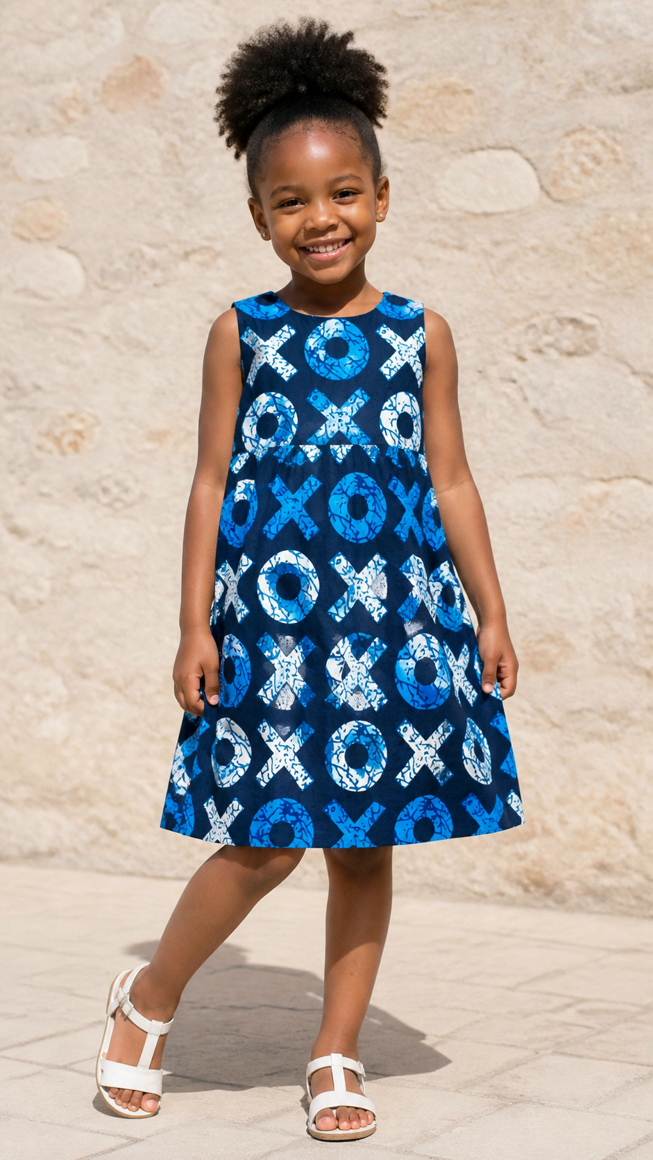 Blue Symbol Print Romper