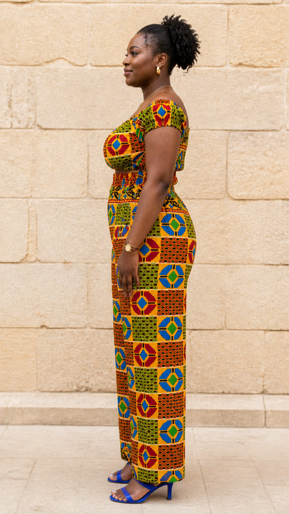 Multicolor African Print Jumpsuit