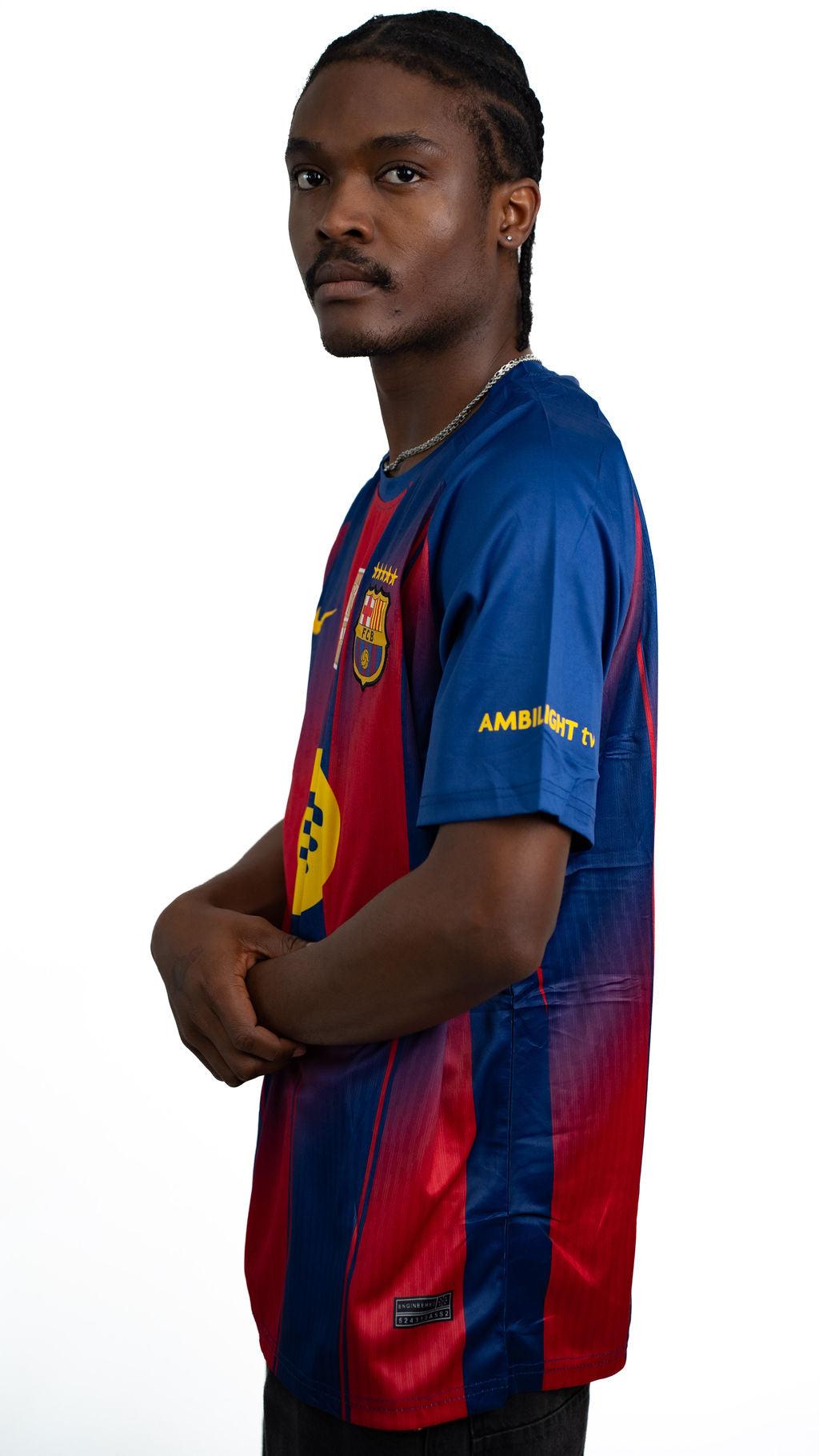 Barcelona Navy Red Football Jersey — product view 04