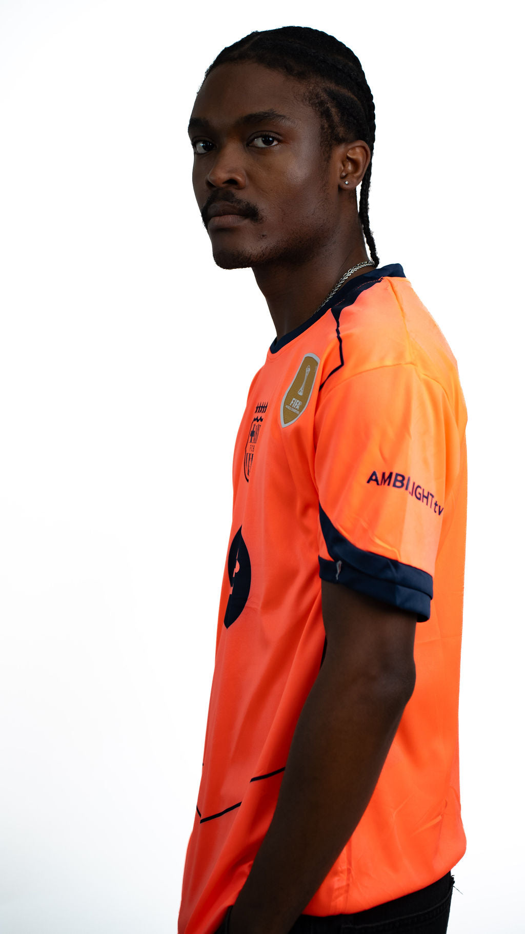 Barcelona Orange Football Jersey — product view 04