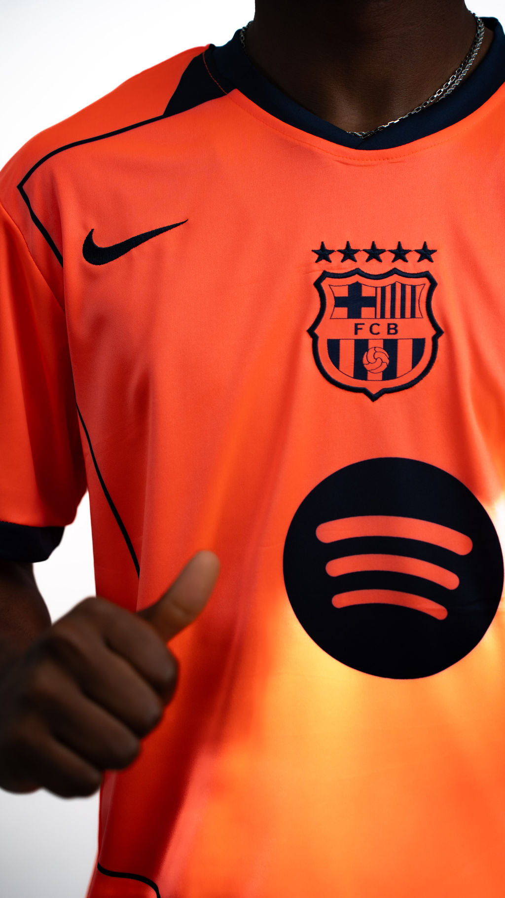 Barcelona Orange Football Jersey — product view 05