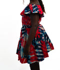 Red Blue Off Shoulder Dress — main view 01