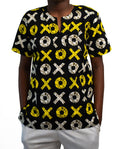 Black Yellow Symbol Print Mens Shirt — main view 01