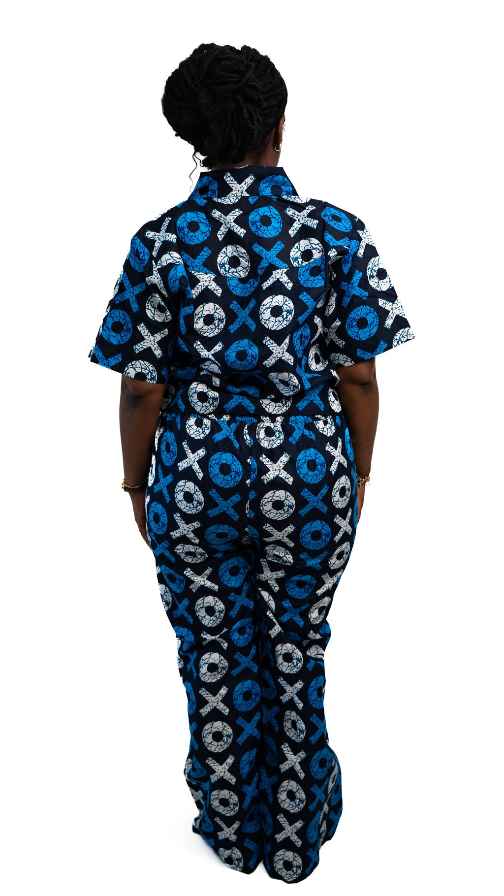 Blue Symbol Print Womens Pants Set — product view 03