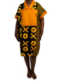 Yellow Black Symbol Print Dress — main view 01