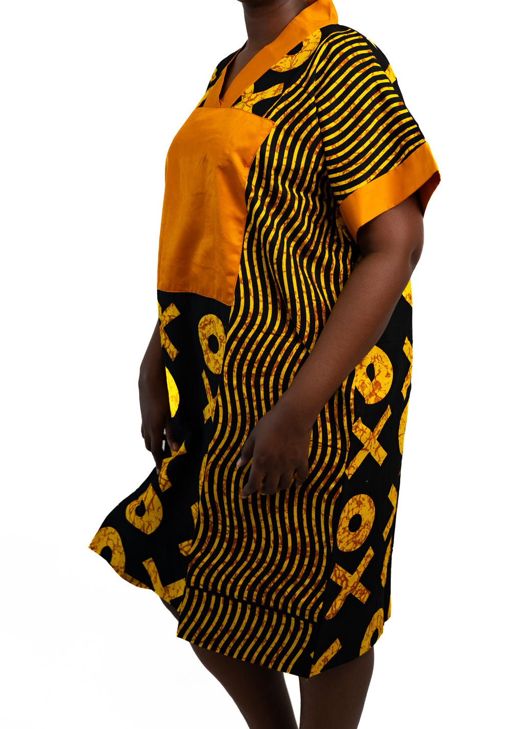 Yellow Black Symbol Print Dress — product view 03