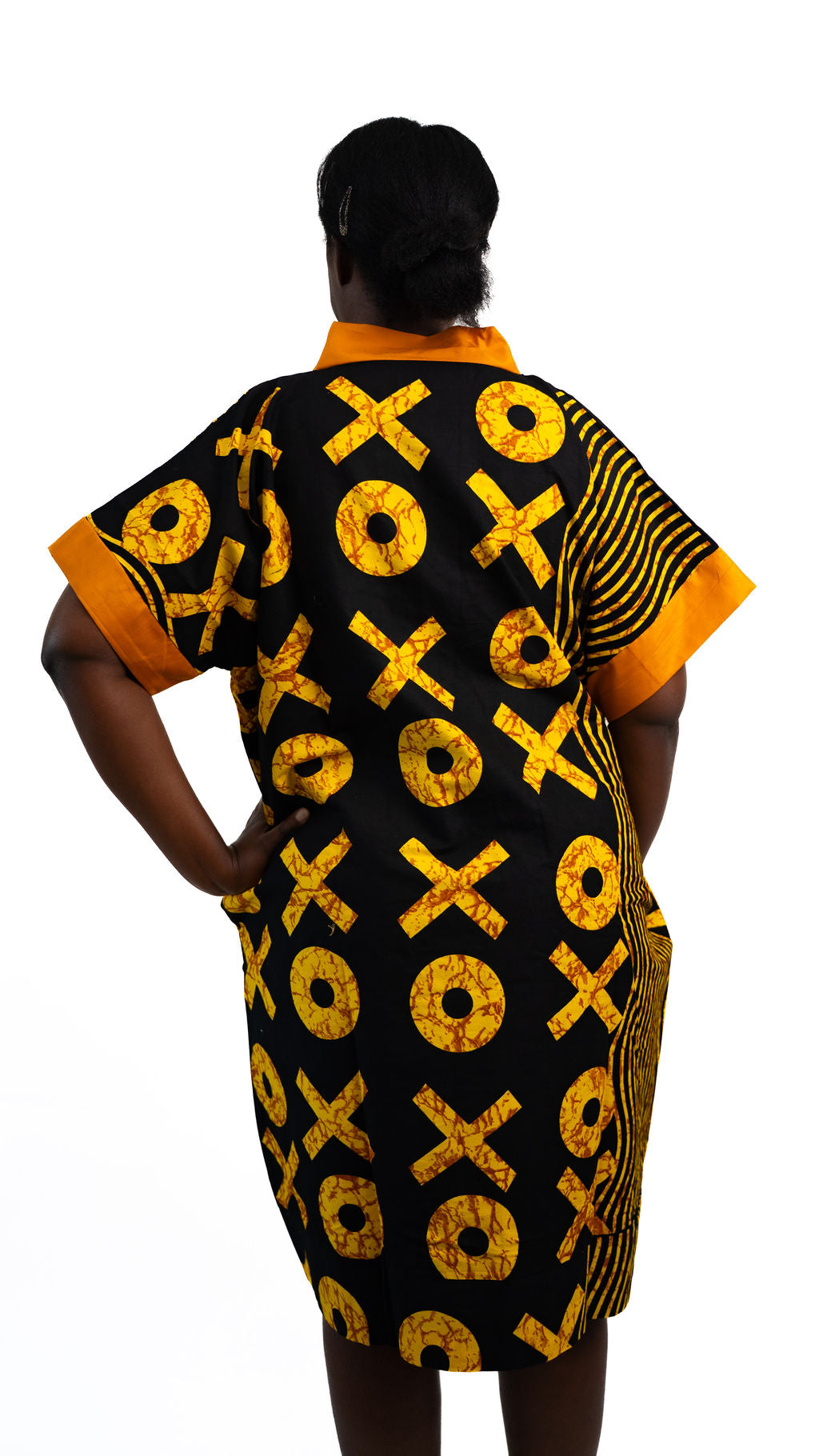 Yellow Black Symbol Print Dress — product view 04