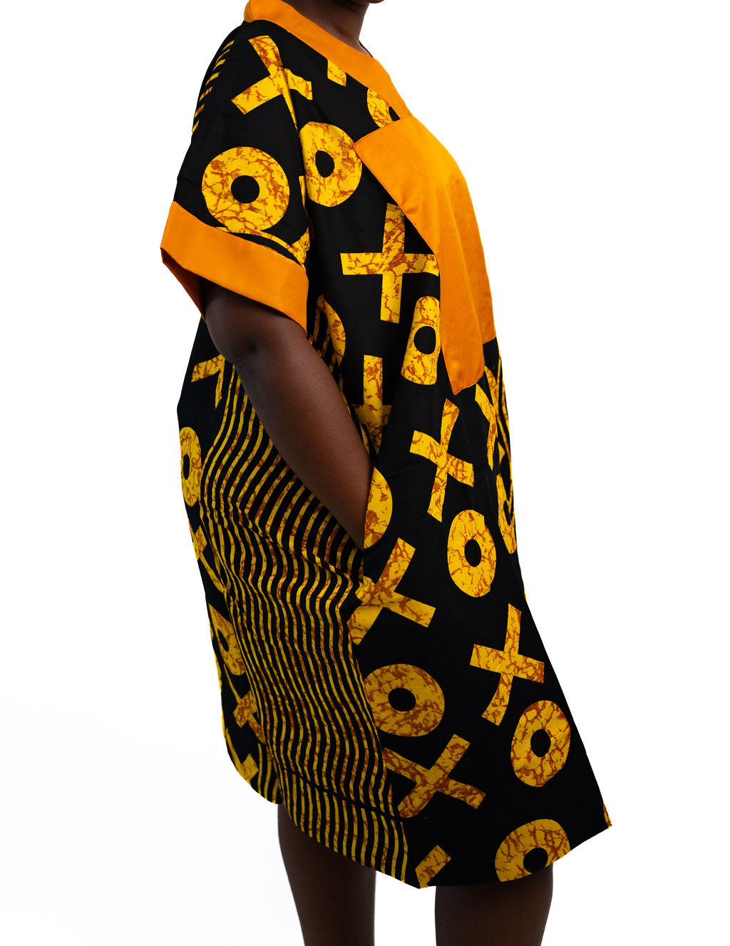 Yellow Black Symbol Print Dress — product view 05