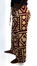 Brown Black Print Wide Leg Pants — main view 01