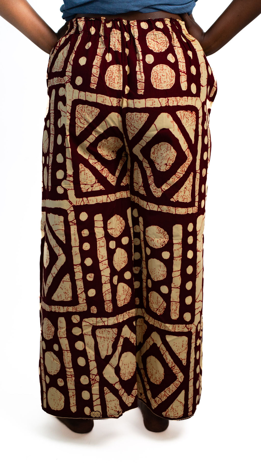 Brown Black Print Wide Leg Pants — alternate view 02