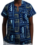Blue Geometric Print Blouse — main view 01
