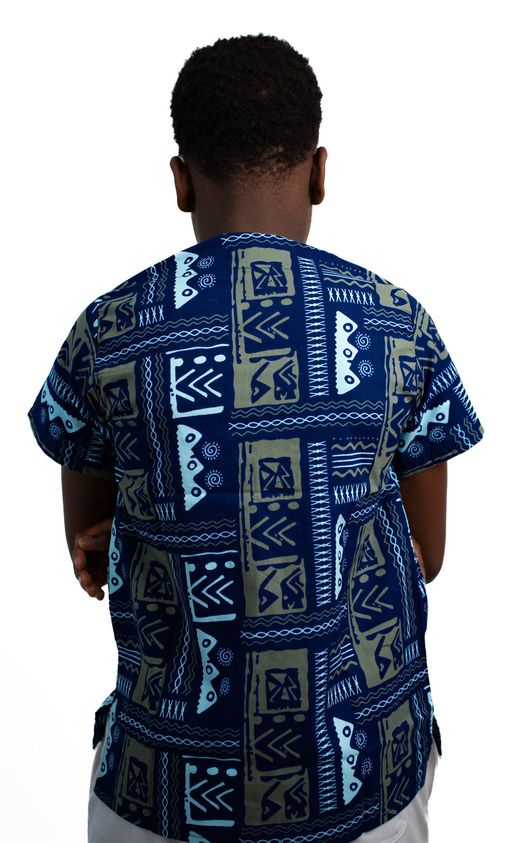 Blue Geometric Print Blouse — product view 03