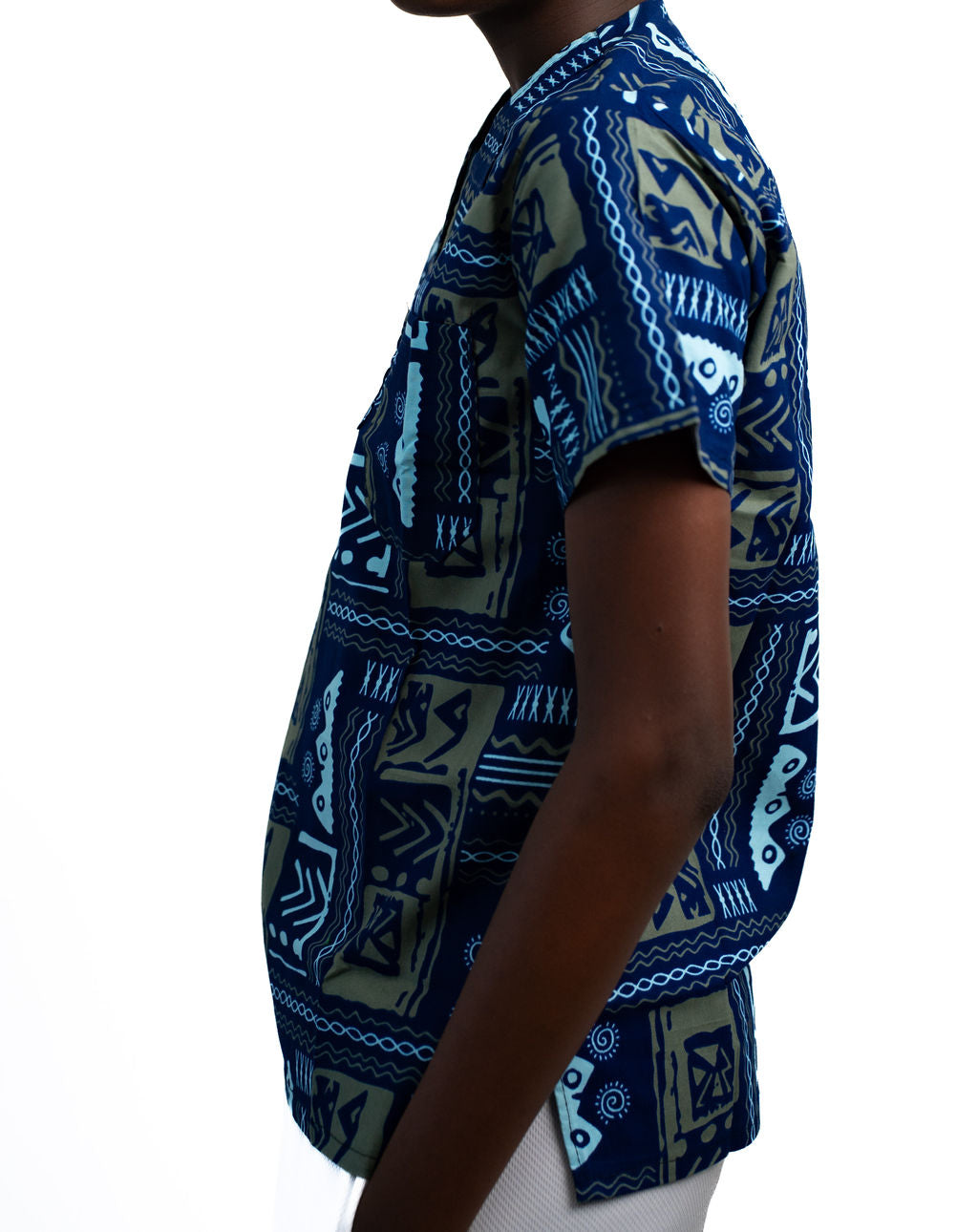 Blue Geometric Print Blouse — product view 04