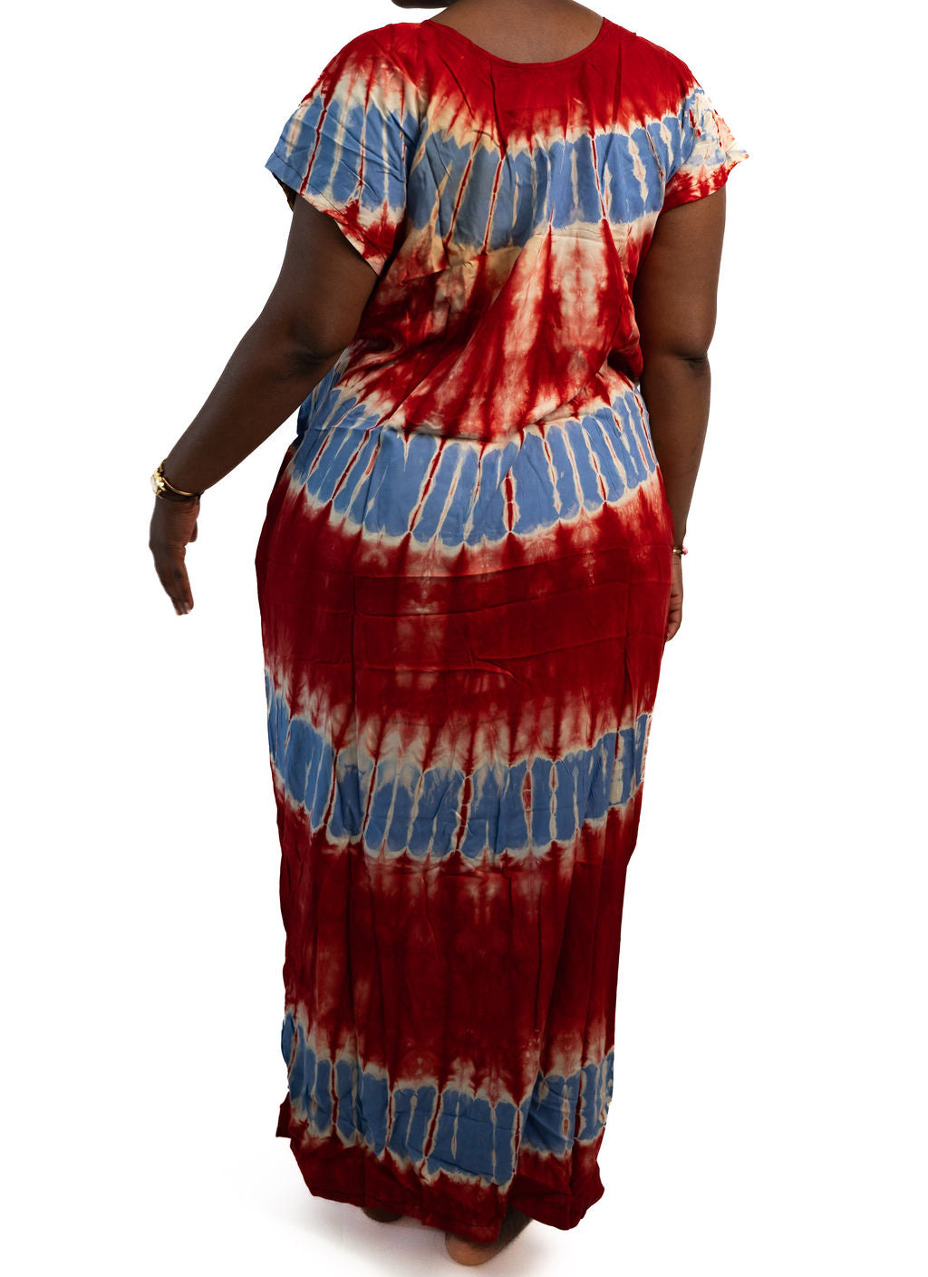 Red Blue Striped Long Dress — product view 04