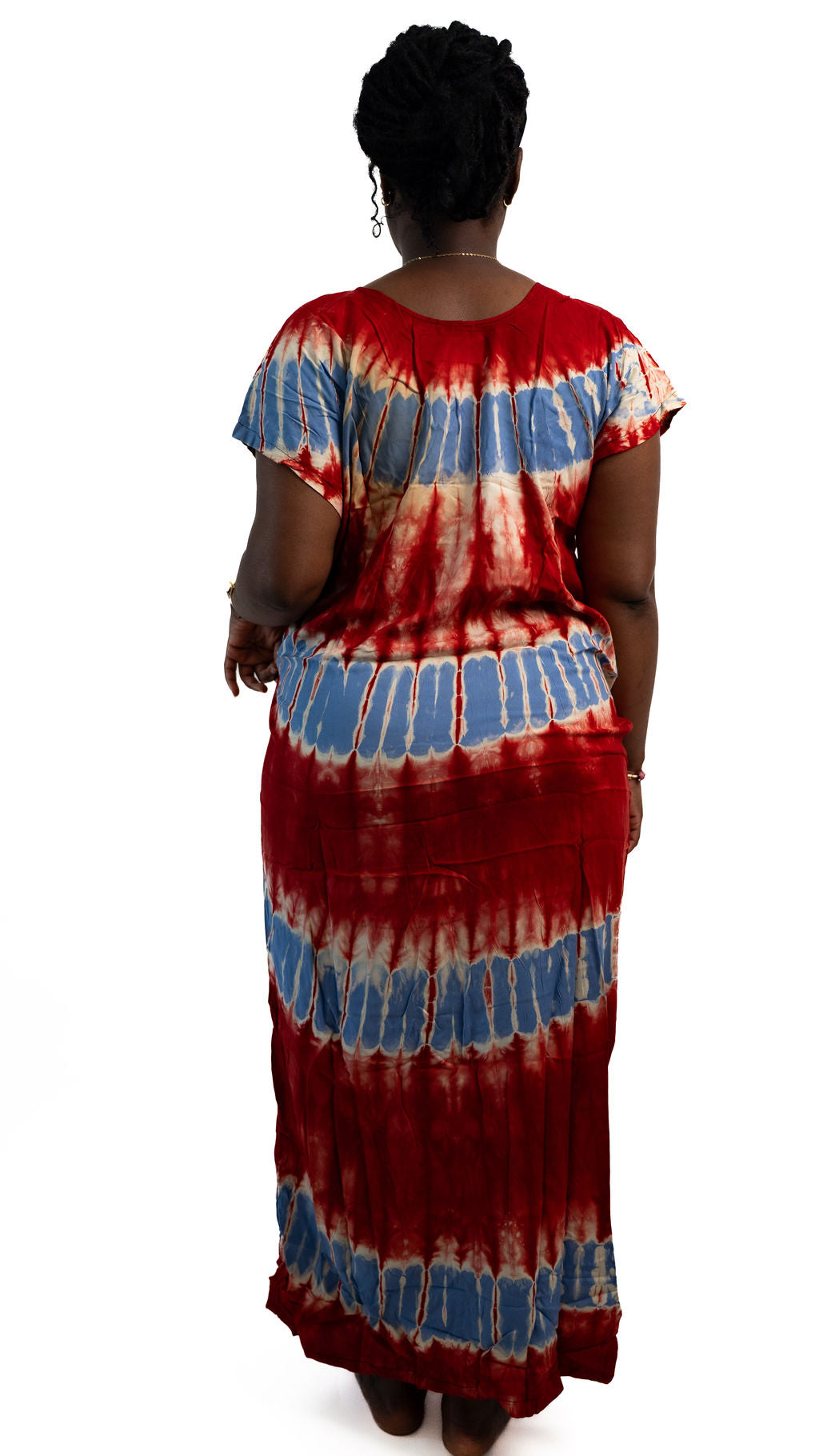 Red Blue Striped Long Dress — product view 05