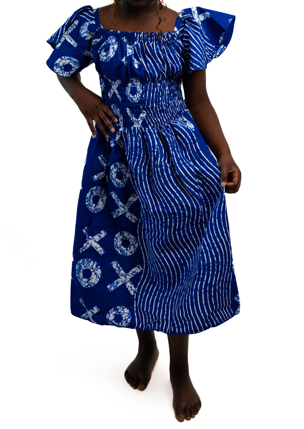 Blue Off Shoulder Dress — main view 01