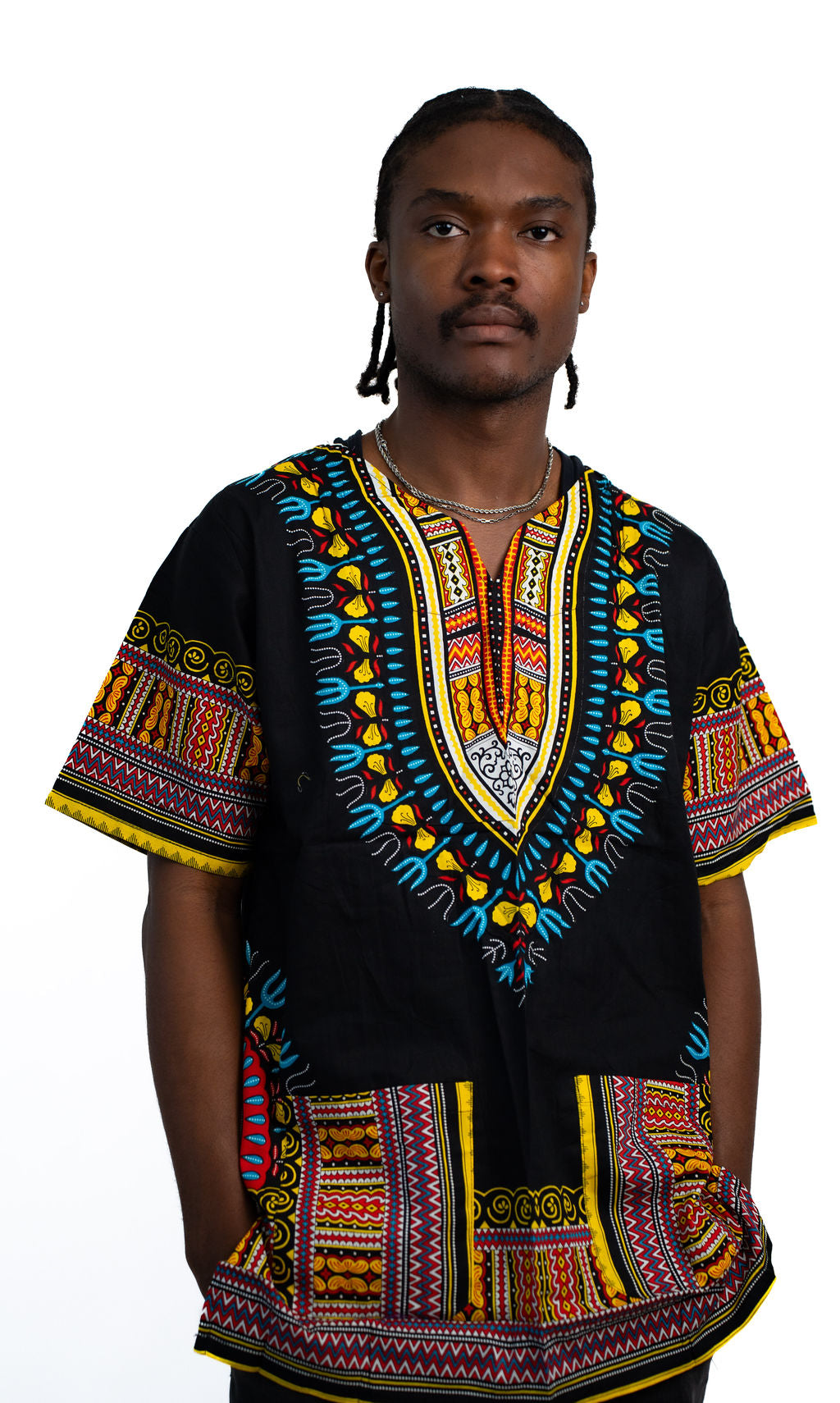 Black Multicolor Dashiki Shirt — main view 01