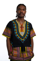 Black Multicolor Dashiki Shirt — main view 01