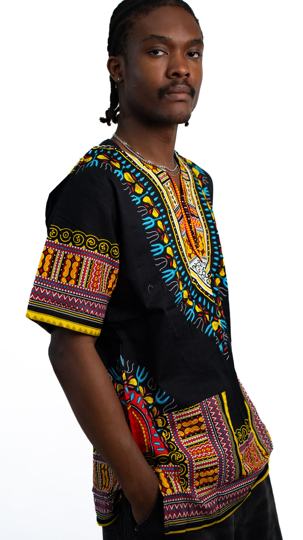 Black Multicolor Dashiki Shirt — alternate view 02
