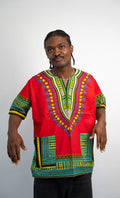 Red Multicolor Dashiki Shirt — main view 01