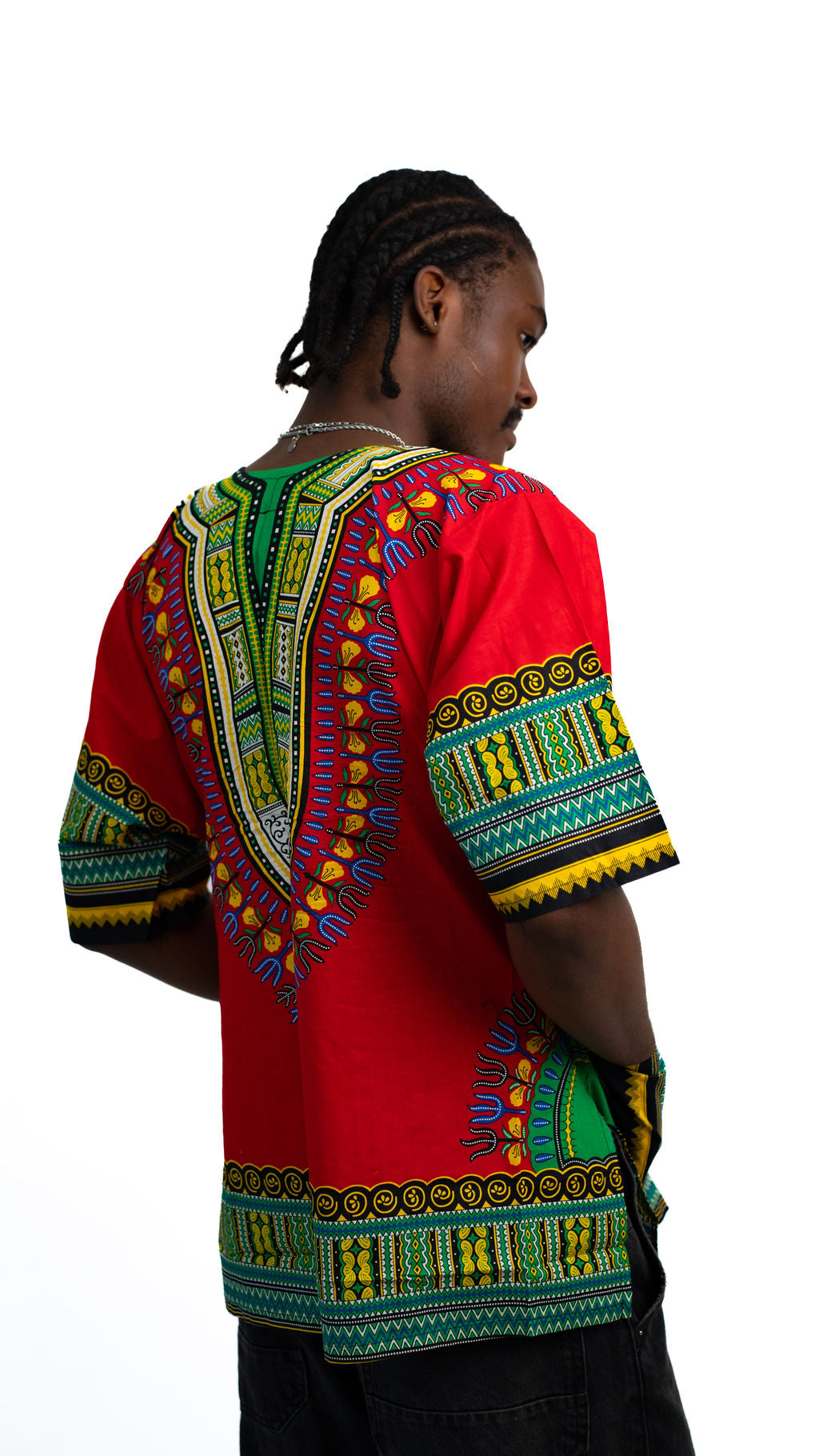 Red Multicolor Dashiki Shirt — product view 03