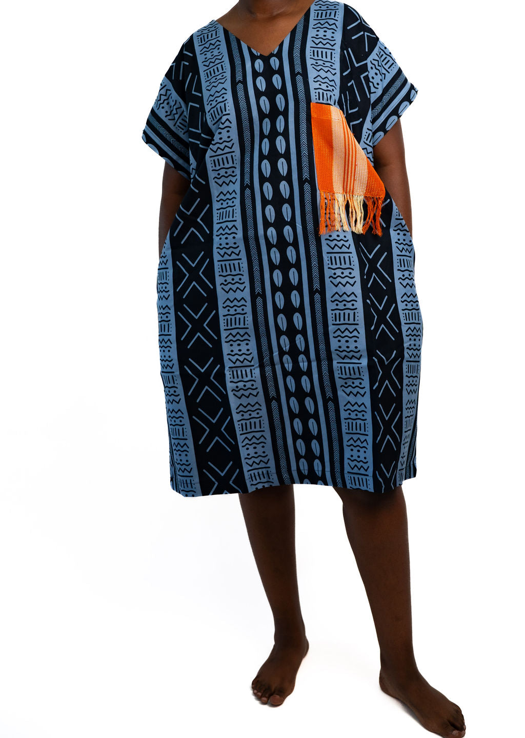 Blue Orange Pocket Dress — main view 01