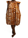 Brown White Ruffle Dress — main view 01