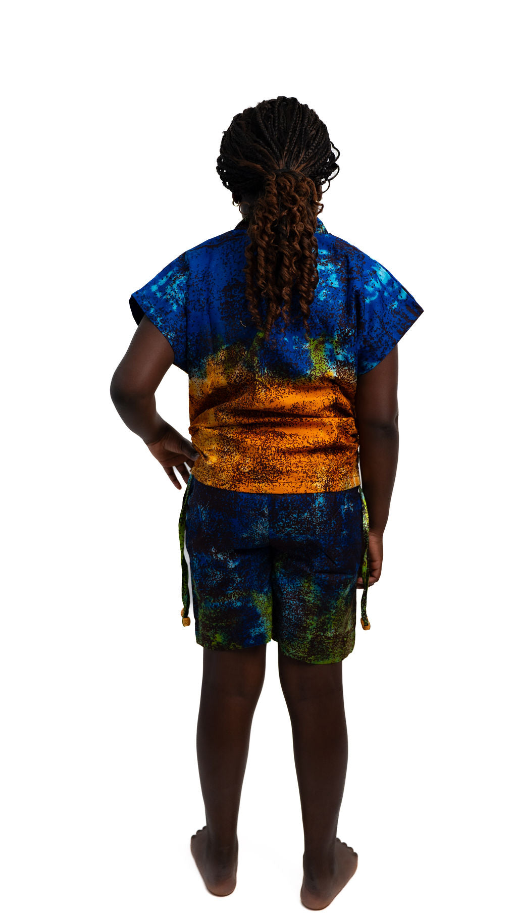 Blue Orange Matching Shorts Set — product view 03