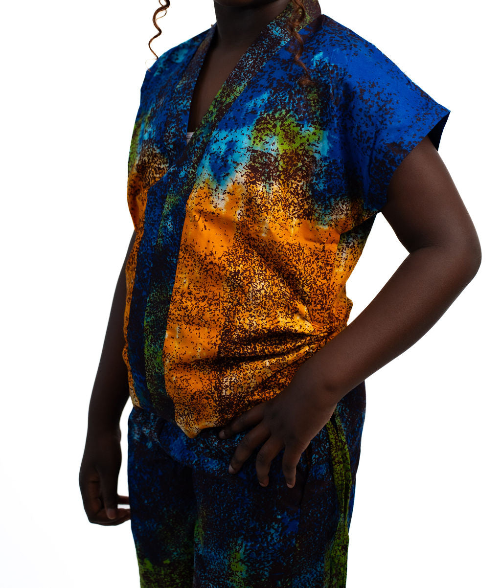 Blue Orange Matching Shorts Set — product view 05