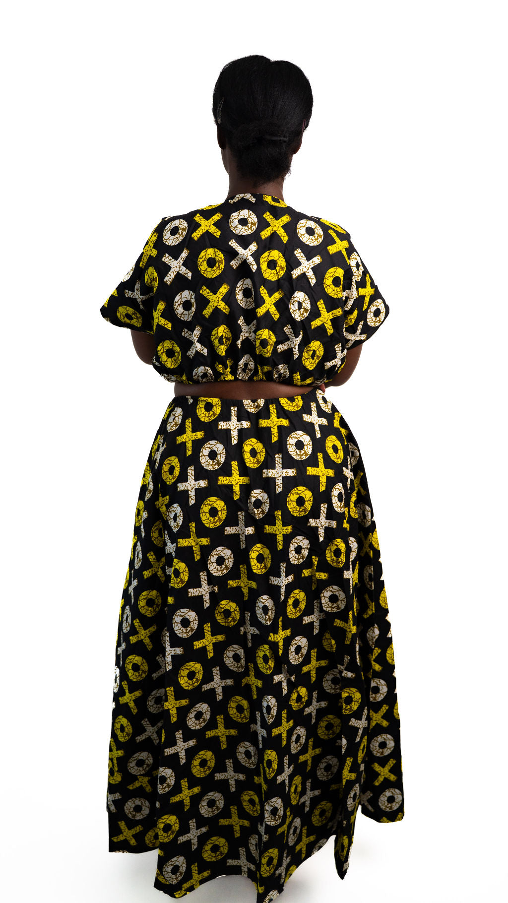Black Yellow Symbol Print Long Dress — product view 03