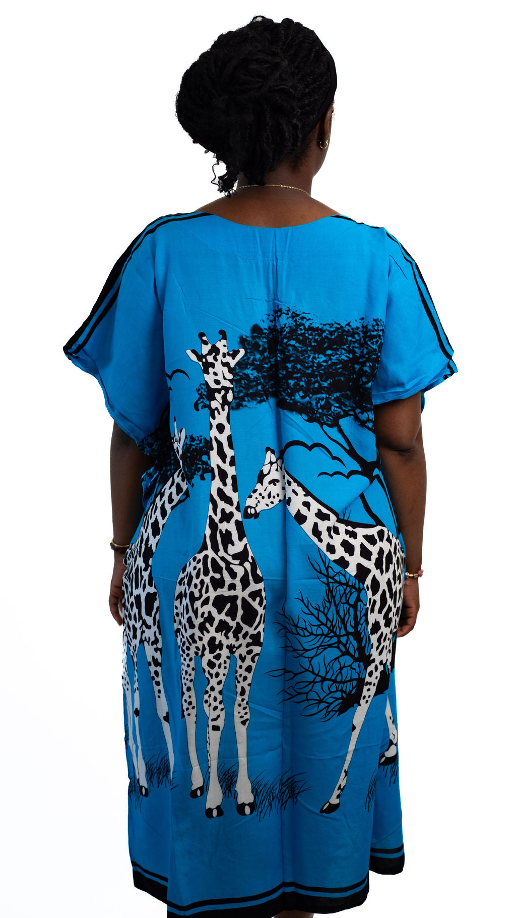 Turquoise Giraffe Print Dress — product view 03