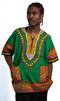 Green Multicolor Dashiki Shirt — main view 01