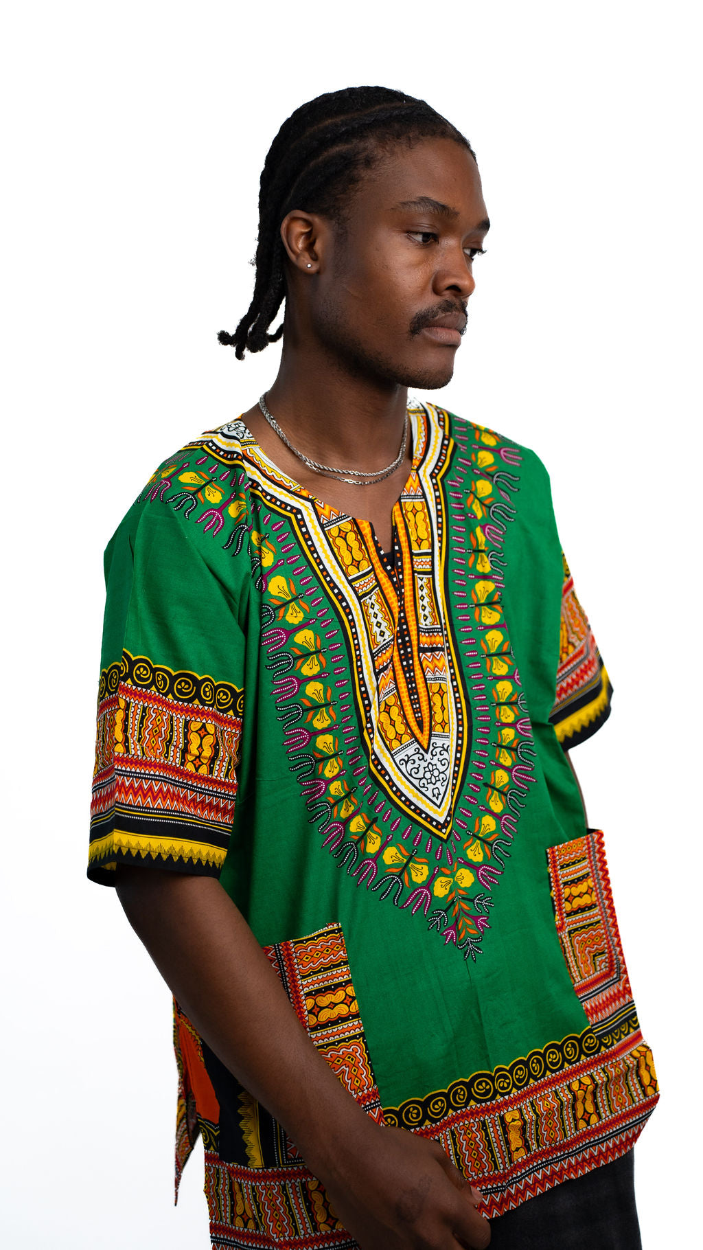 Green Multicolor Dashiki Shirt — product view 03